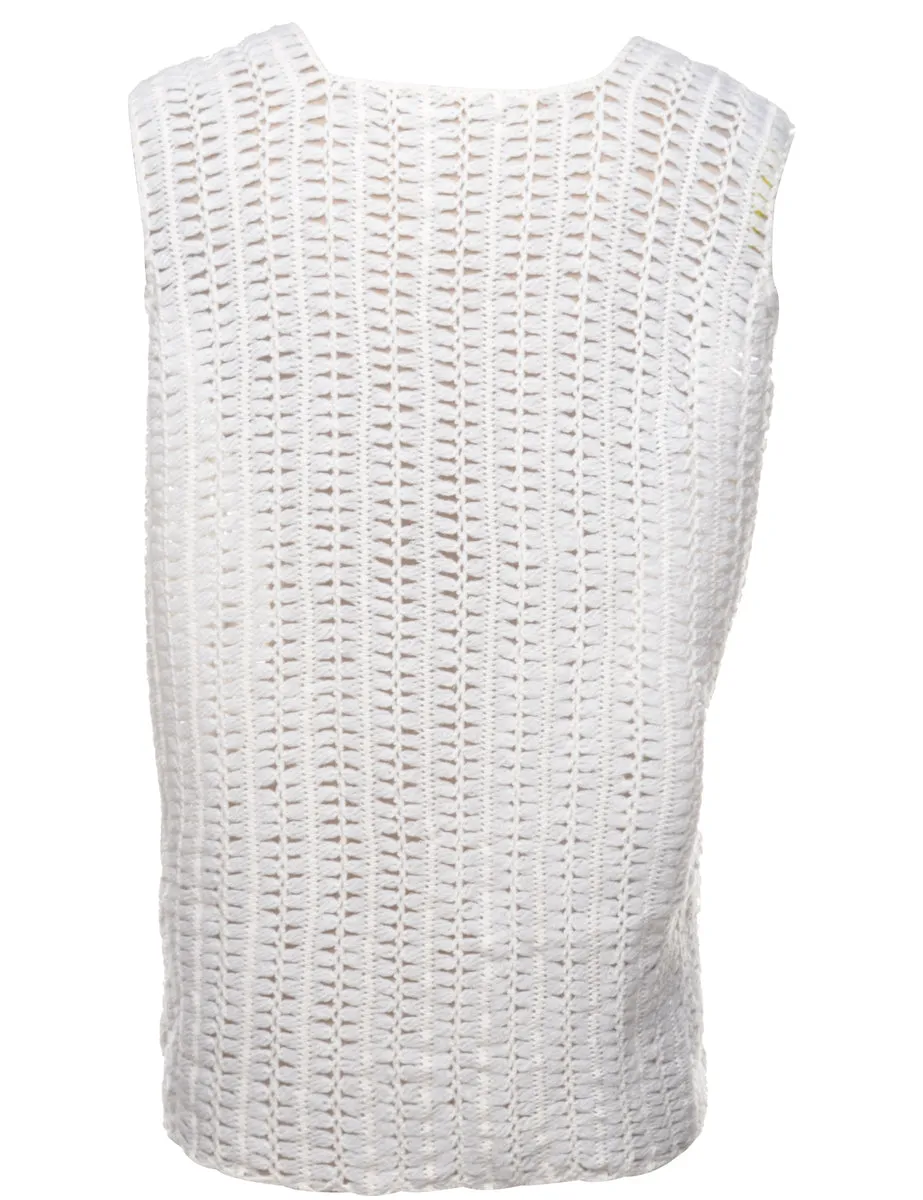 1990s Crochet Summer Knit - L