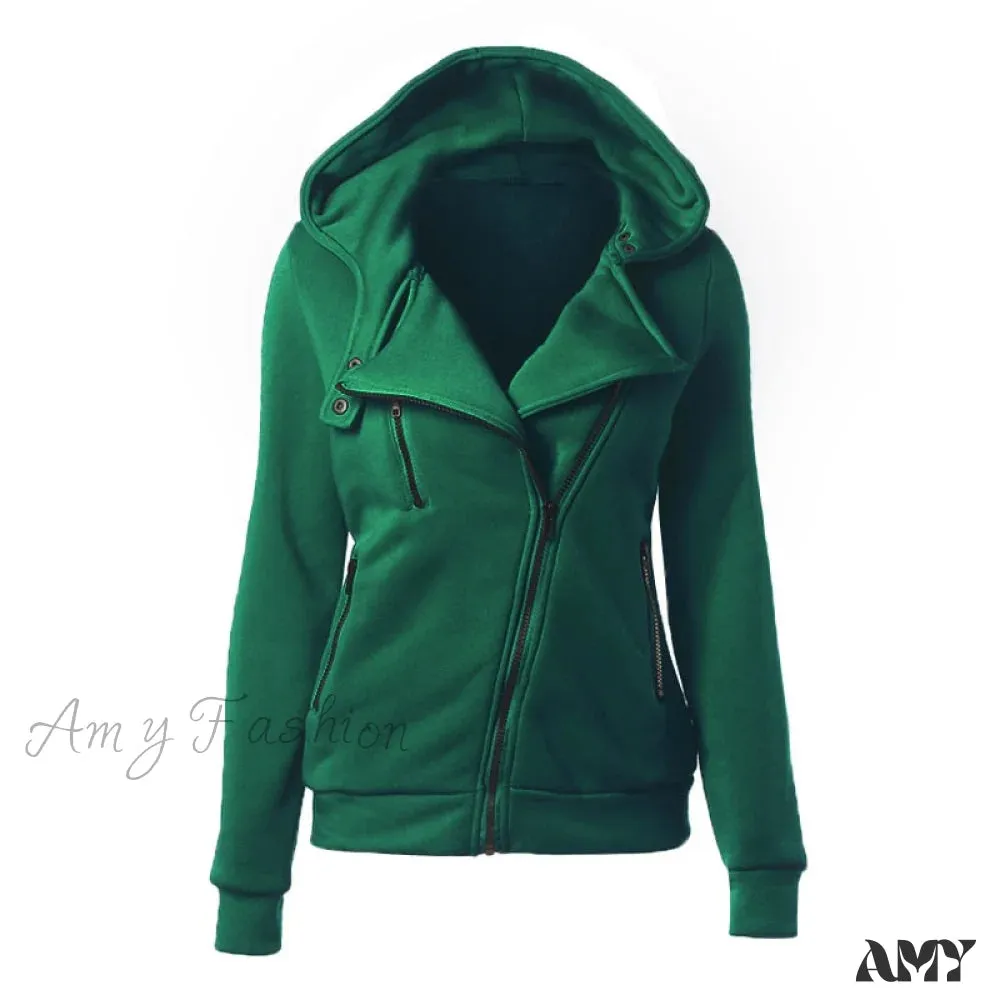 Amy Fashion - Casual Simple Zipper Basic Jackets