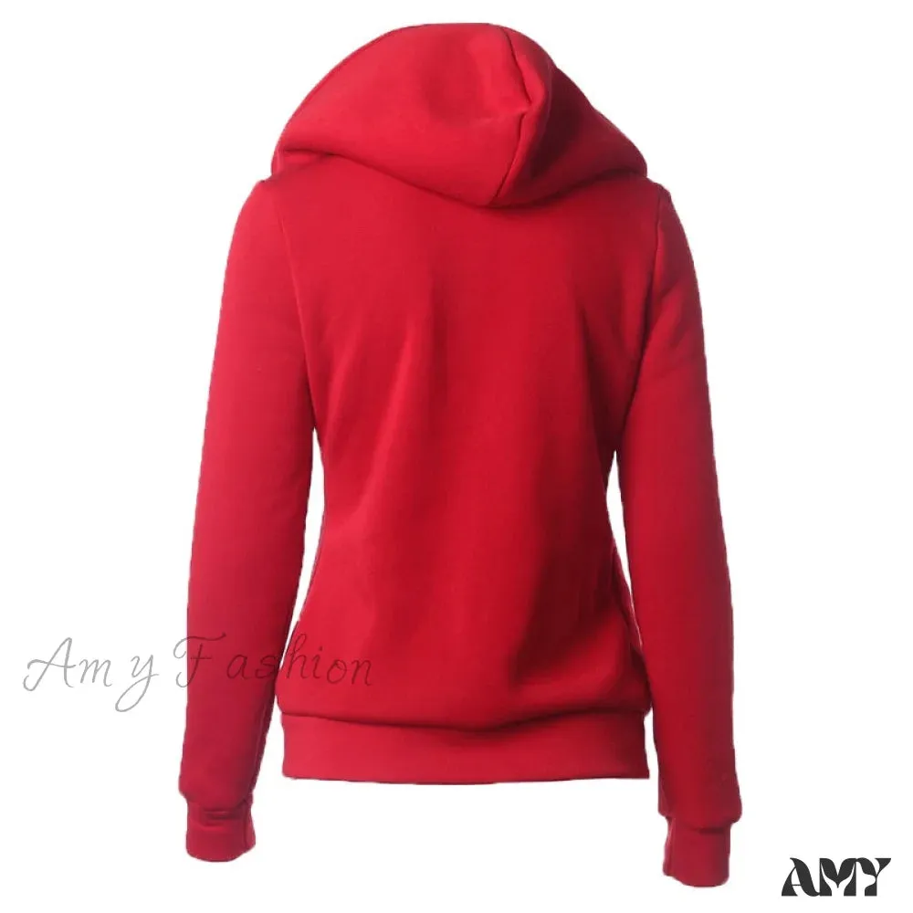 Amy Fashion - Casual Simple Zipper Basic Jackets