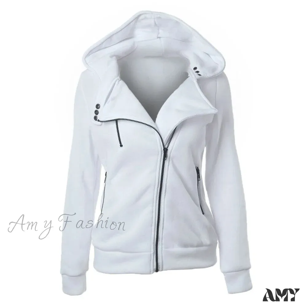 Amy Fashion - Casual Simple Zipper Basic Jackets