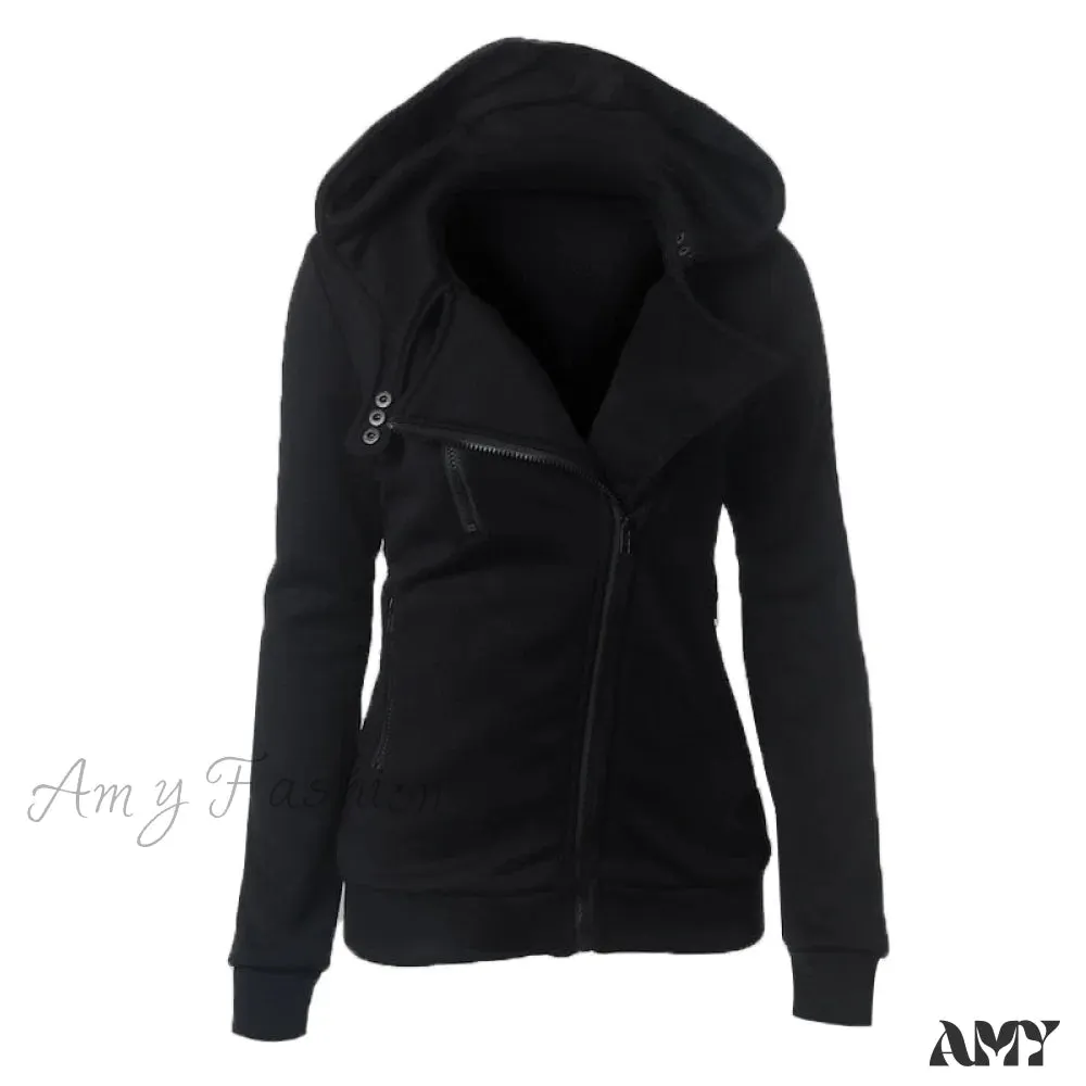 Amy Fashion - Casual Simple Zipper Basic Jackets