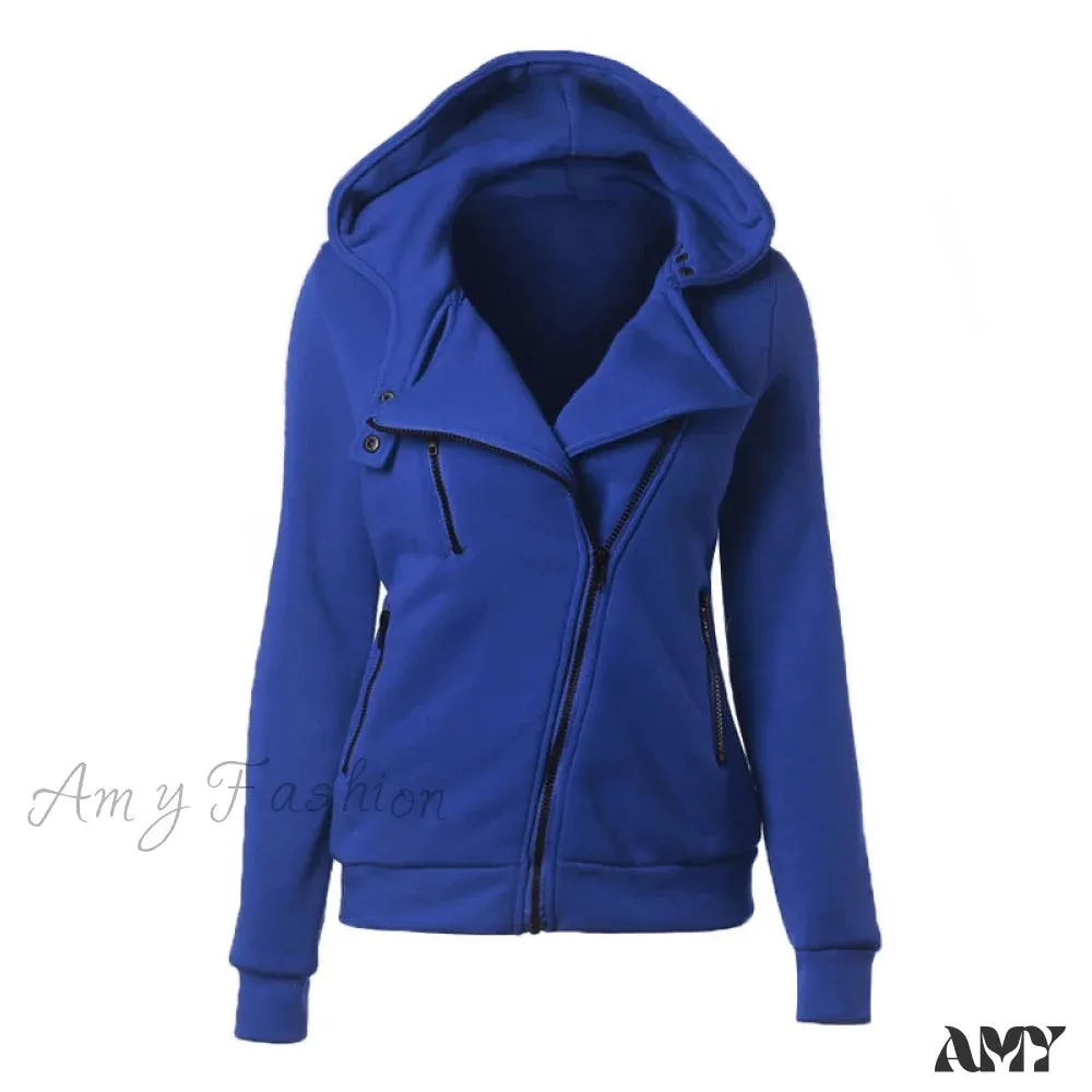 Amy Fashion - Casual Simple Zipper Basic Jackets