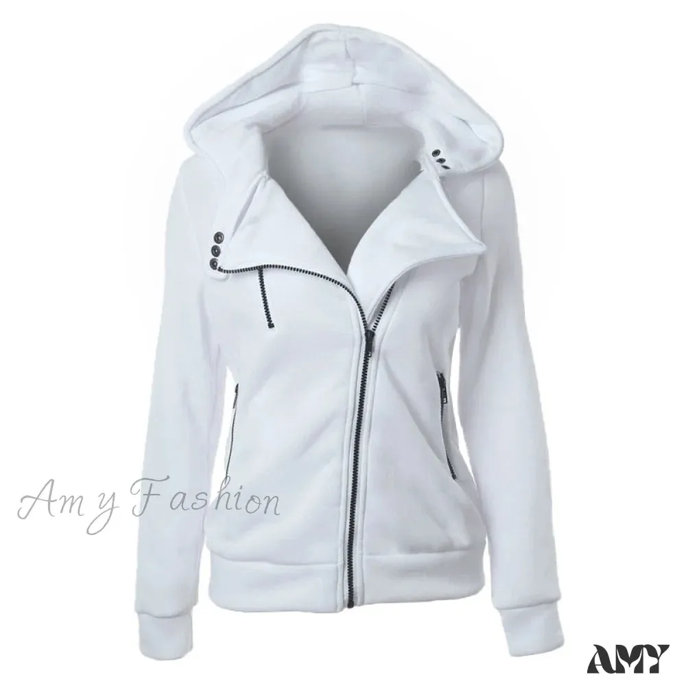 Amy Fashion - Casual Simple Zipper Basic Jackets