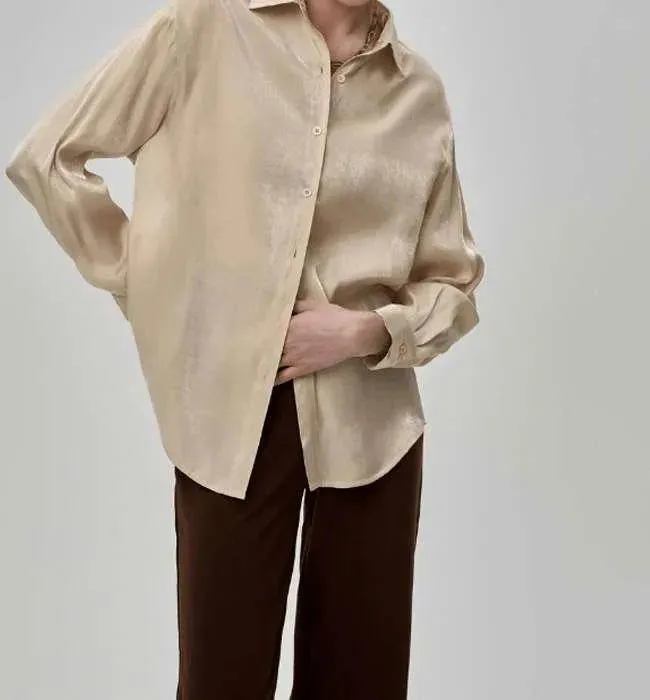 Apricot Long Sleeve Relaxed Fit Shirt