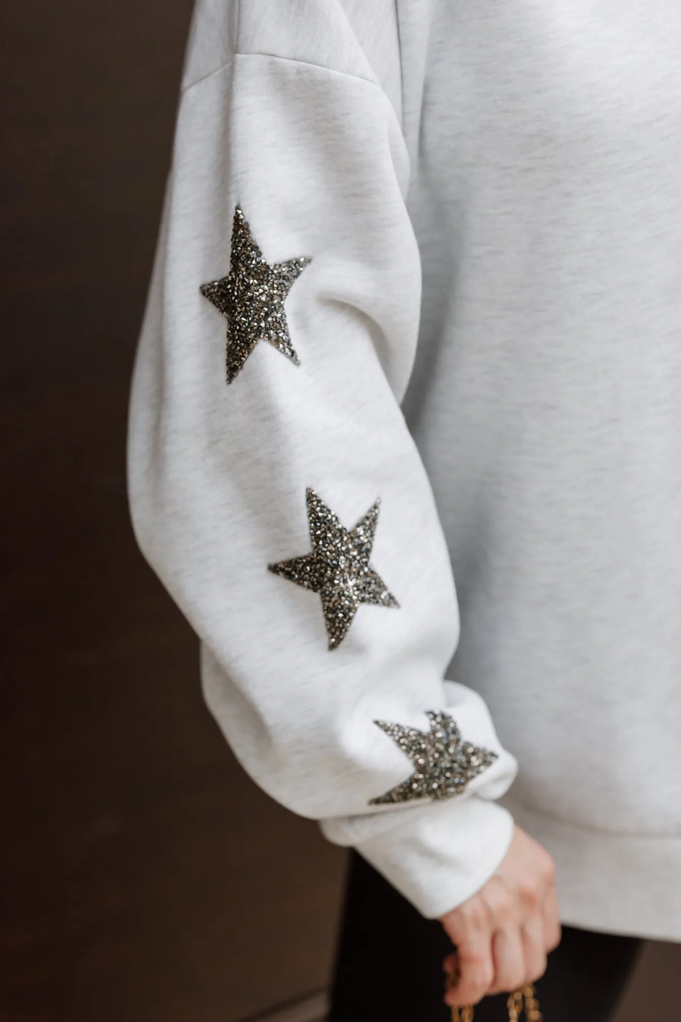 ATLANTA FALCONS READY FOR IT EMBELLISHED STAR SLEEVE CREWNECK PULLOVER