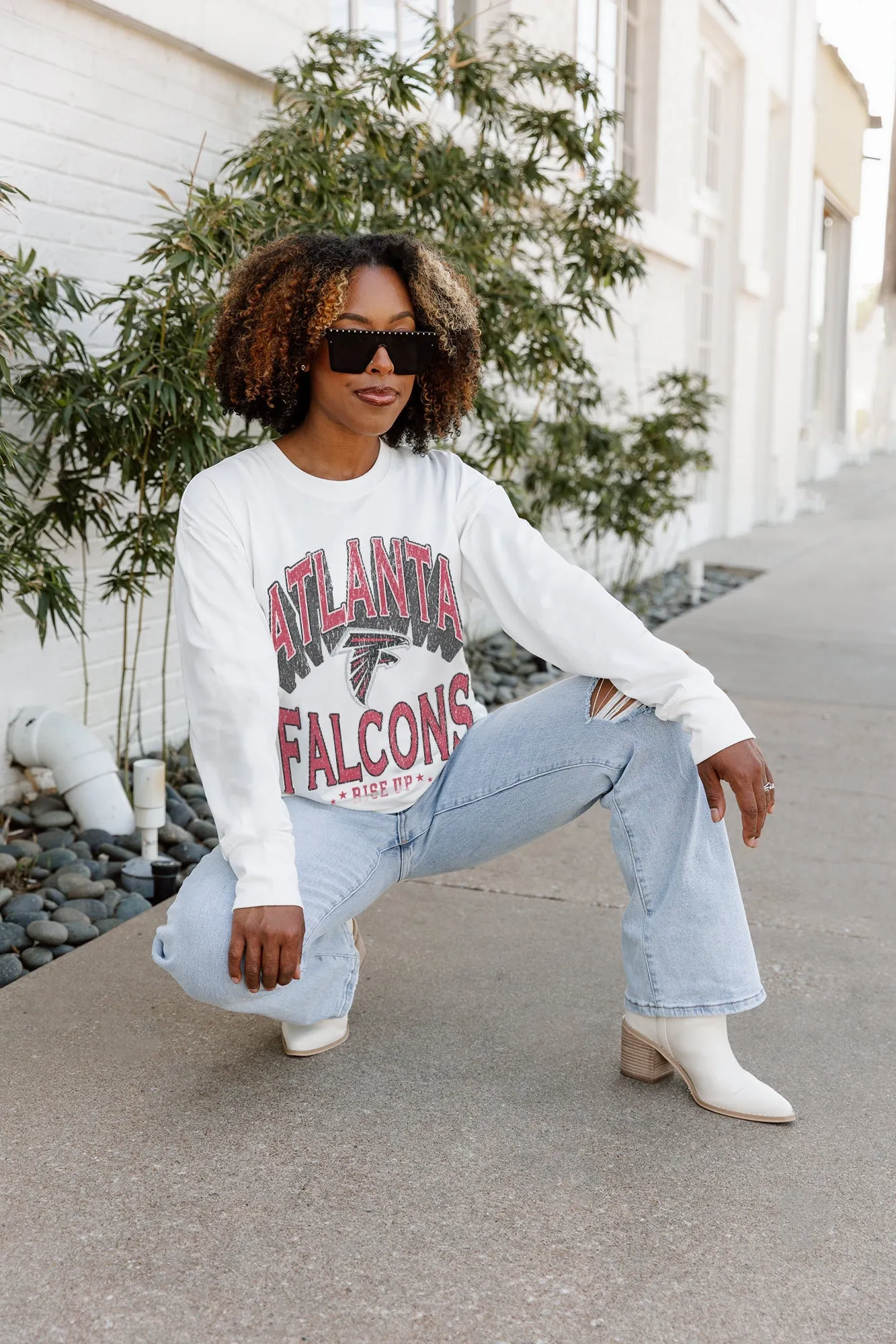 ATLANTA FALCONS TIME OUT OVERSIZED MIDWEIGHT LONG SLEEVE TEE