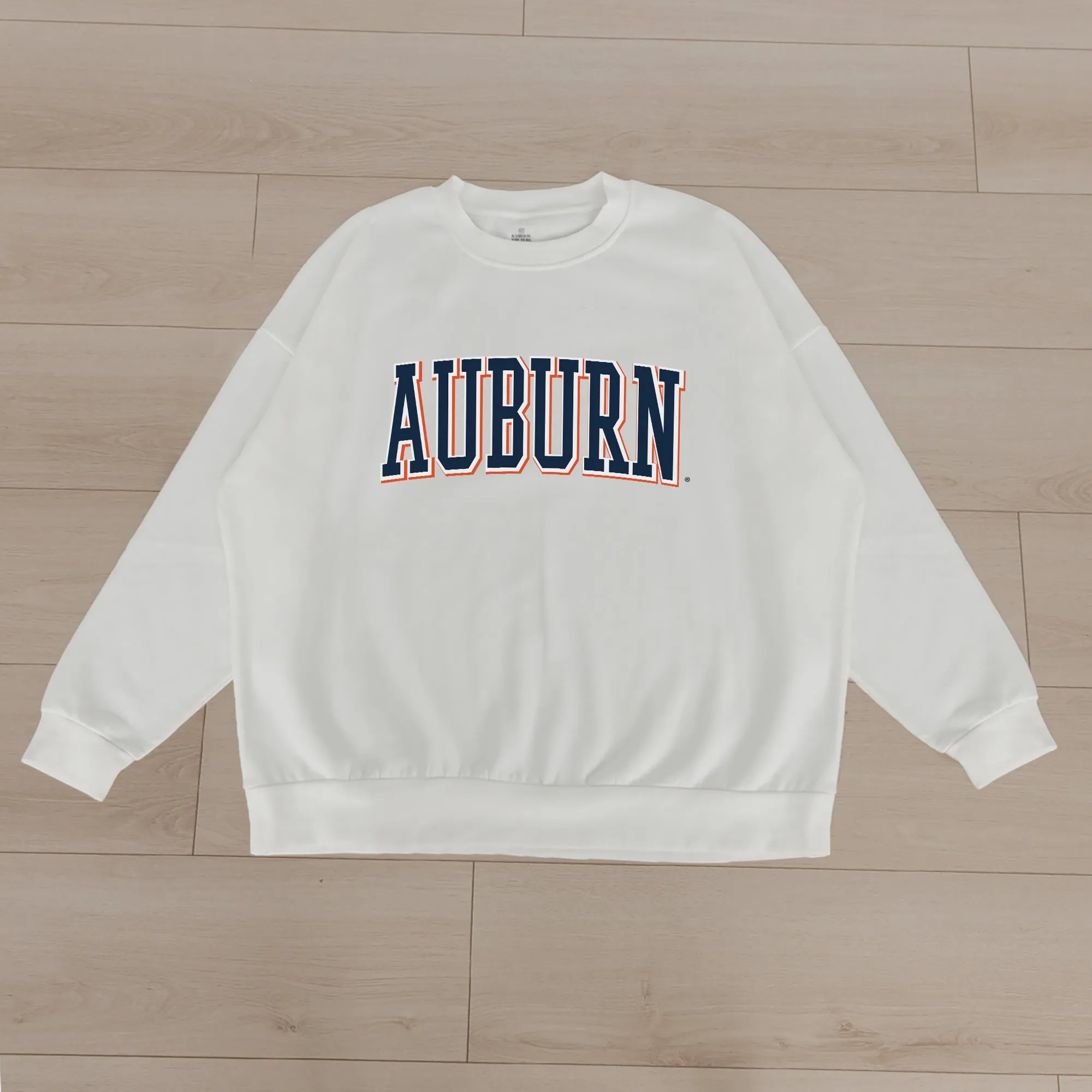 AUBURN TIGERS ALL-STAR APPEAL PREMIUM FLEECE DROP SHOULDER CREWNECK PULLOVER BY MADI PREWETT TROUTT