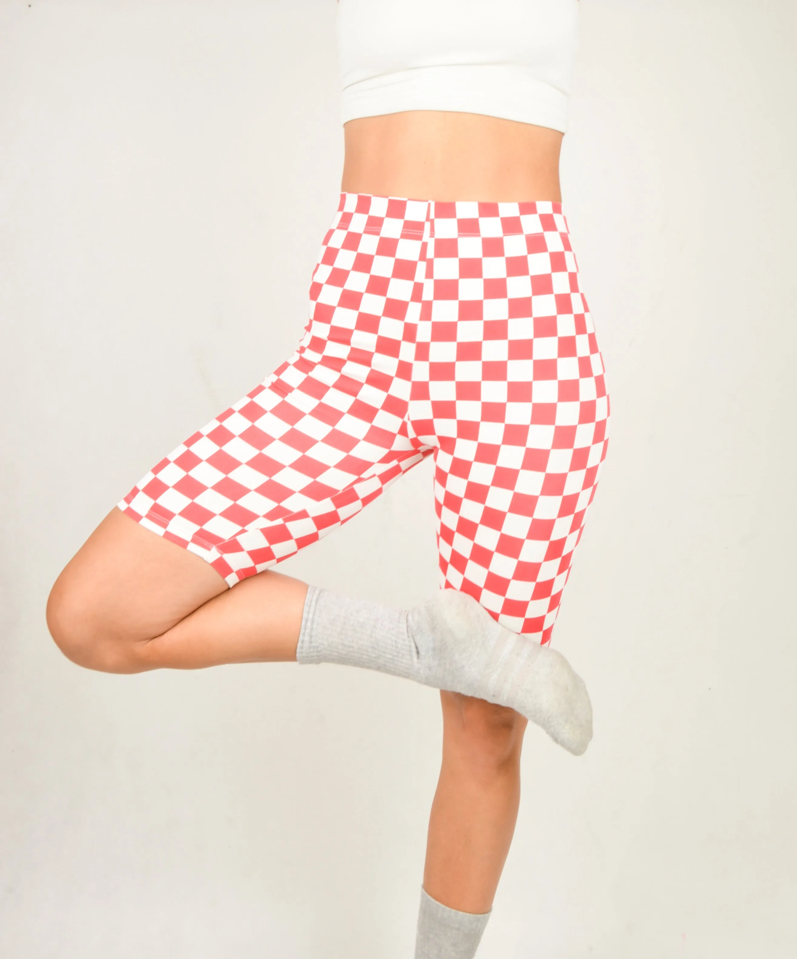 Biciklis short - Pepita Piros