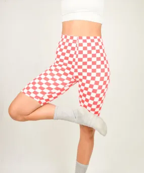 Biciklis short - Pepita Piros