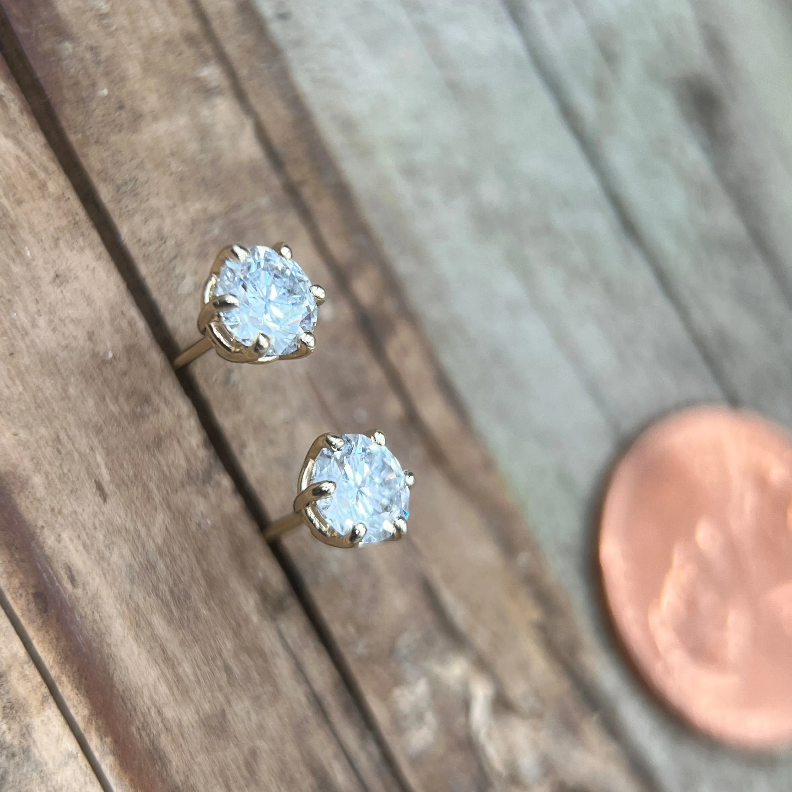 Classic Diamond Studs in Yellow