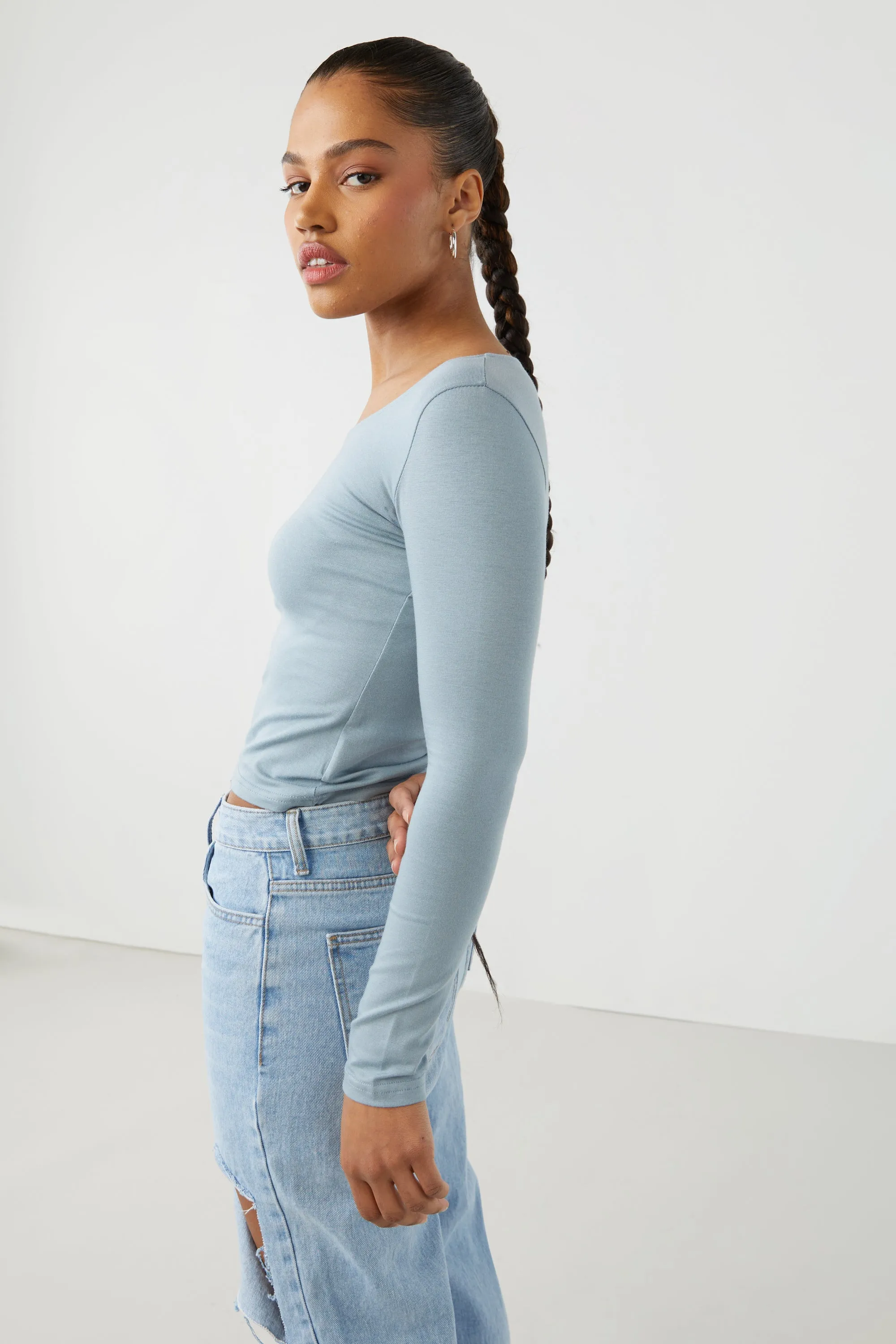 CROPPED LONG SLEEVE TOP