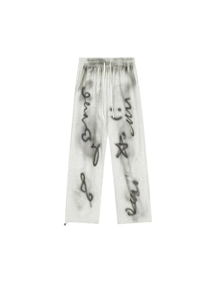 Illustration Wide Sweat Sheer Pants