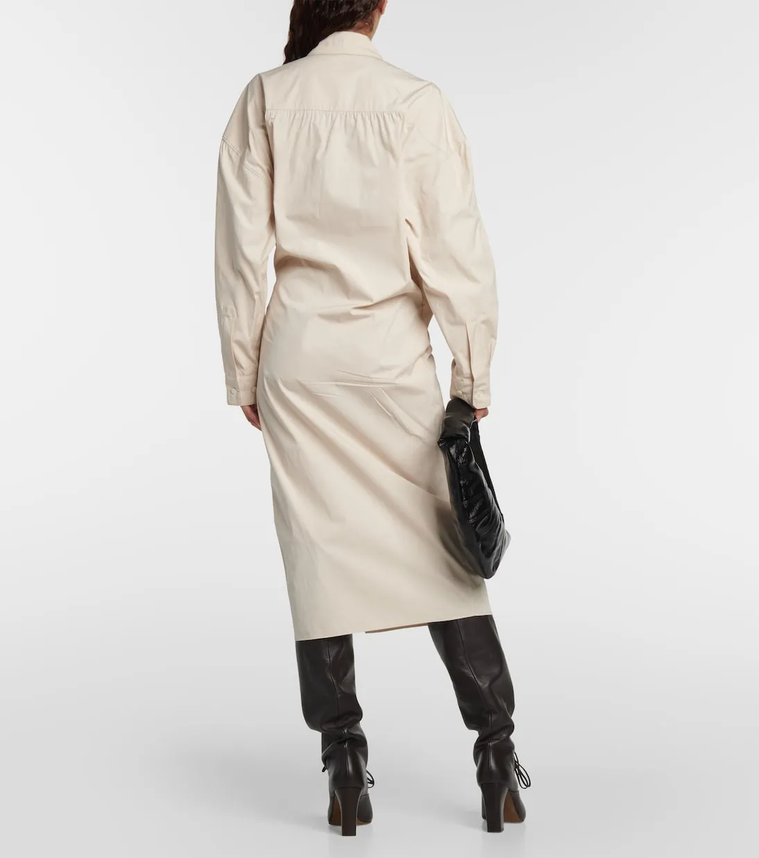 Lemaire Asymmetrical Cotton Silk Shirt Dress, Pink