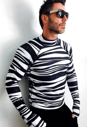 MEN'S PULLOVER RASH GUARD - BANDED SEA SNAKE