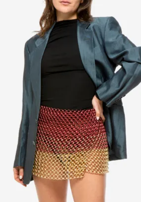 THE MINI SKIRT COLOURED RED