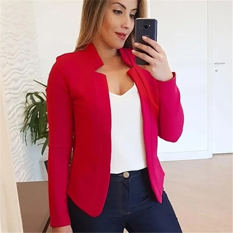 VITIANA Women Thin Coat Spring 2020 Female Long Sleeve Open Stitch White OL Womens Jackets and Coats Femme Plus SIze 5XL Clothes