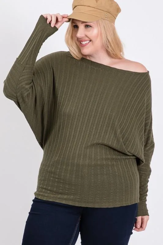 Wide Neck Dolman Top