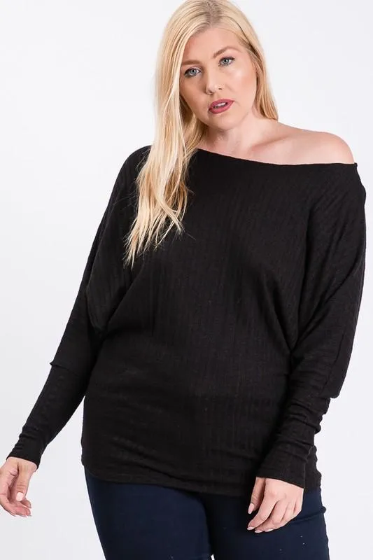 Wide Neck Dolman Top