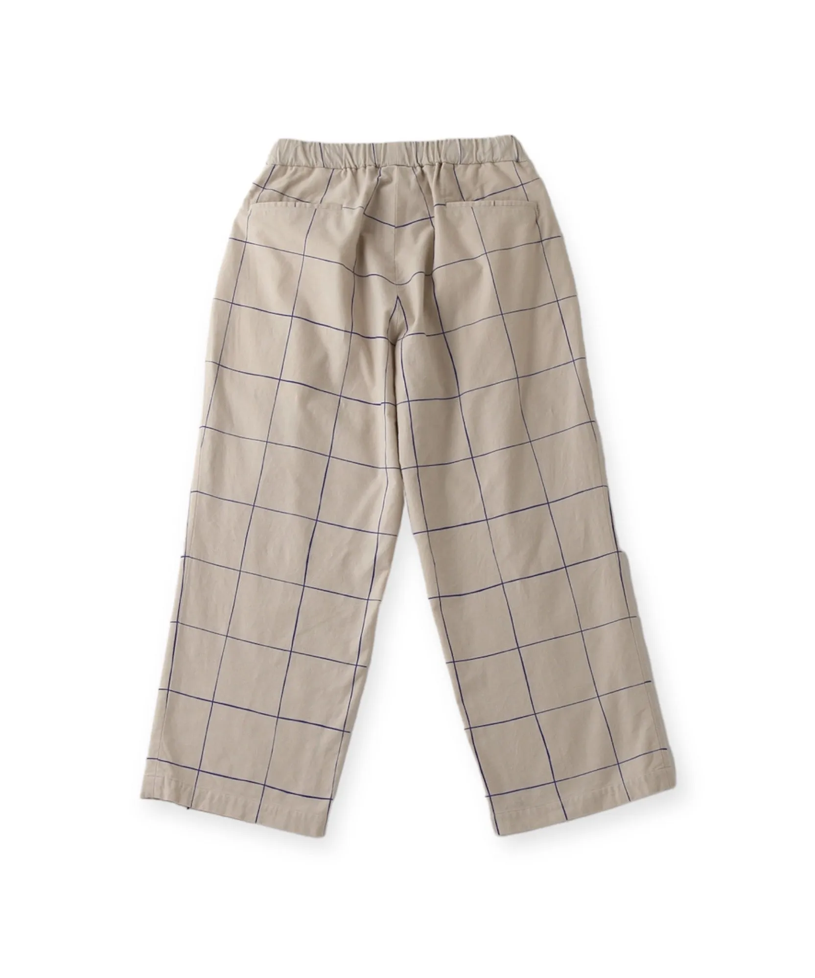 WIDE PANTS "BEIGE/BLUE CHECK"