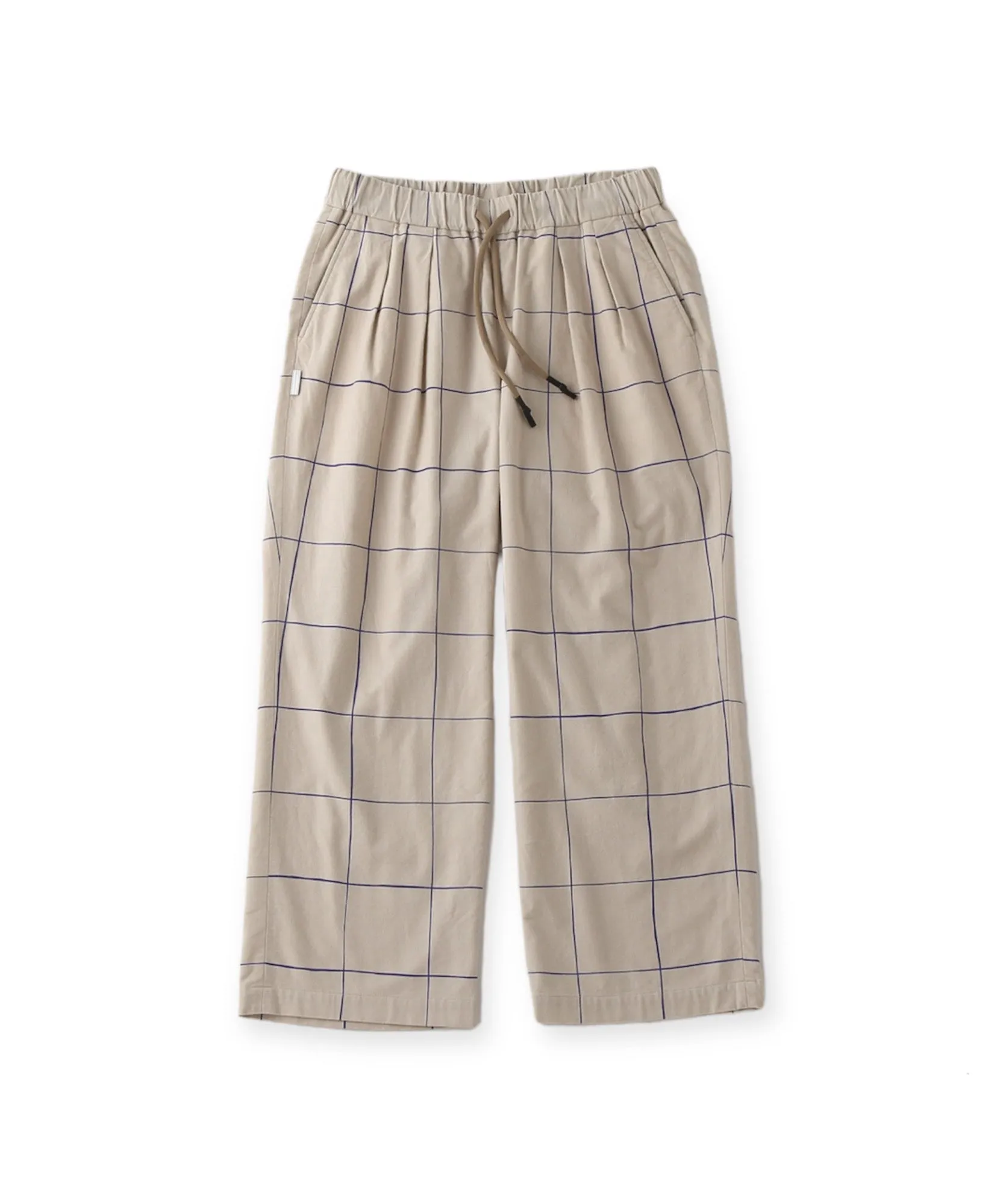 WIDE PANTS "BEIGE/BLUE CHECK"