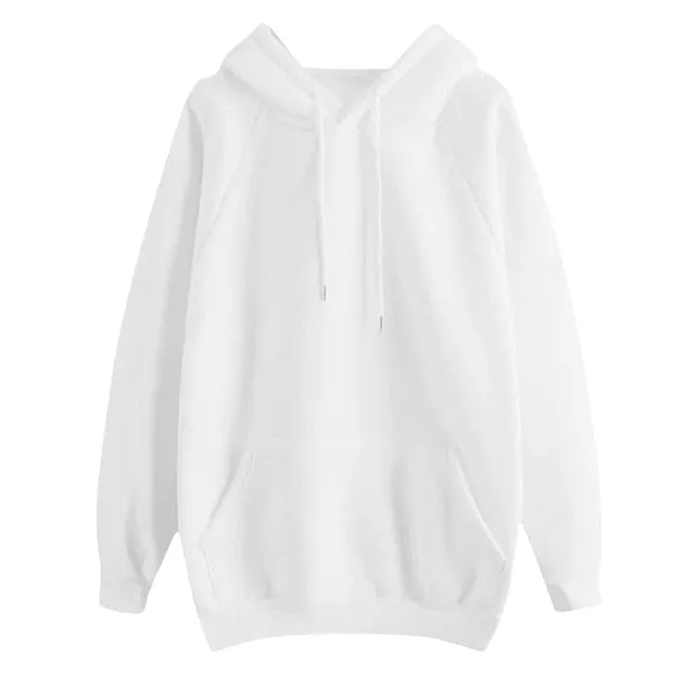 Women Hoodies Fall 2019 Casual Solid Color Hoodie Pocket Long Sleeve Pullover Sweatshirt Pastel Clothes Bluzy Damskie Z Kapturem