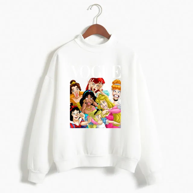 Women Princess Vogue Hoodie Female Winter Fleece Sweatshirt Christmas Black Friday Gift